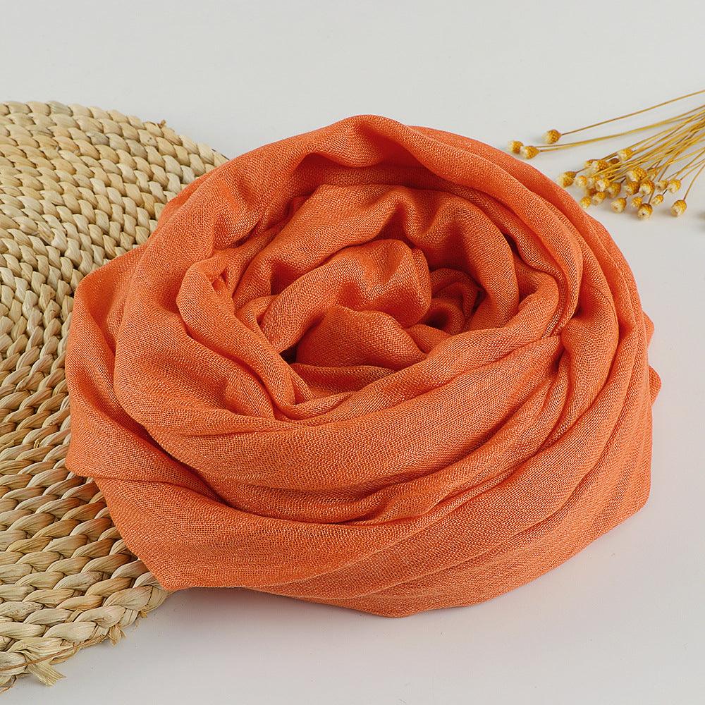 Women's Fashion Pure Color Artistic Cotton And Linen Scarf - Nioor