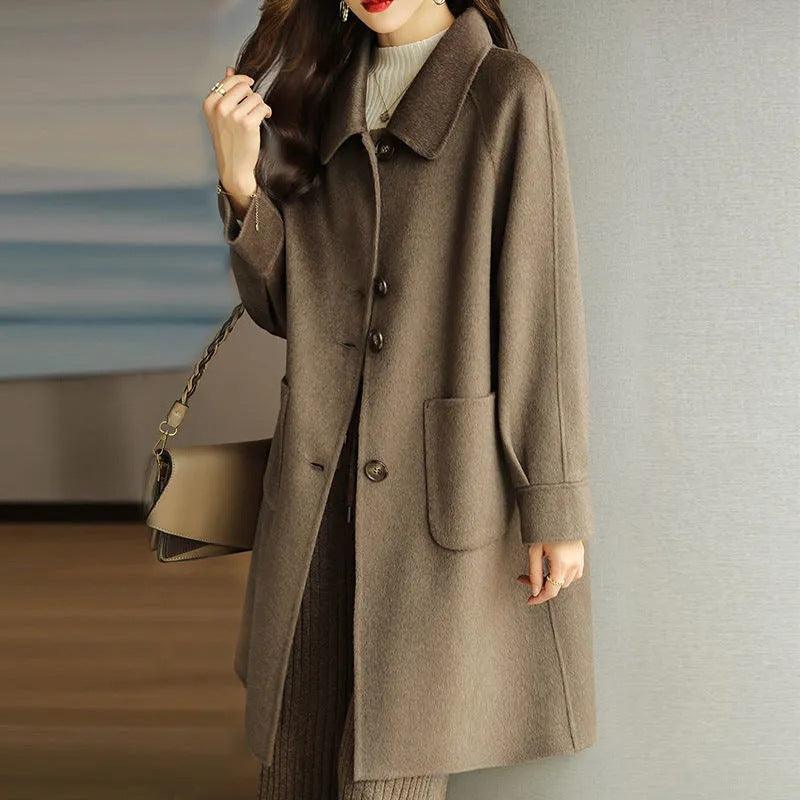 Autumn And Winter New Small Thickened Korean Version Slim Temperament In The Long Coat - Nioor