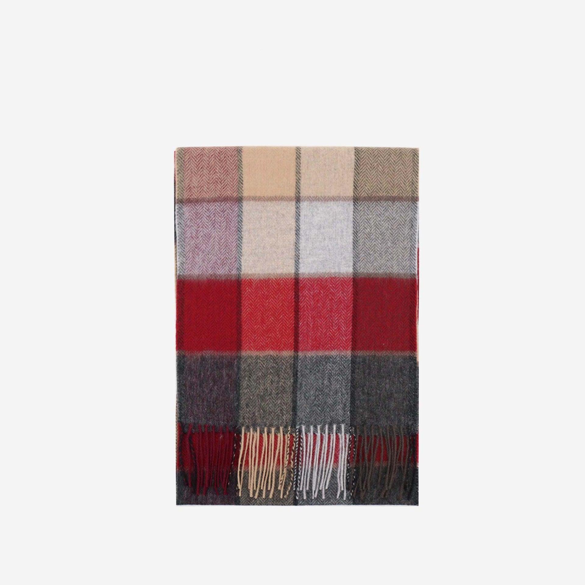 Wool Scarf Winter Popular Women's Men's Thickening Minimalist Plaid - Nioor