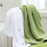 Full Embroidery Avocado Cotton Bath Towel - Nioor