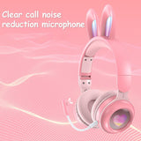 Rabbit Ear Headphones Wireless Luminous Extendable Wheat Headphones - Nioor