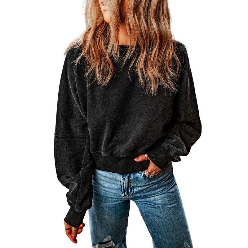 Backless Sweater For Women Solid Color Long-sleeved Top Women - Nioor