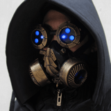 BadBoyStudio steampunk glasses cyber glow mask gas mask - Nioor