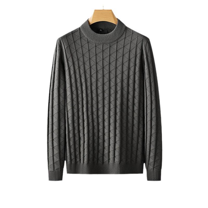 Men's Plus Size Knitted Sweater Loose Round Neck Bottoming Shirt - Nioor