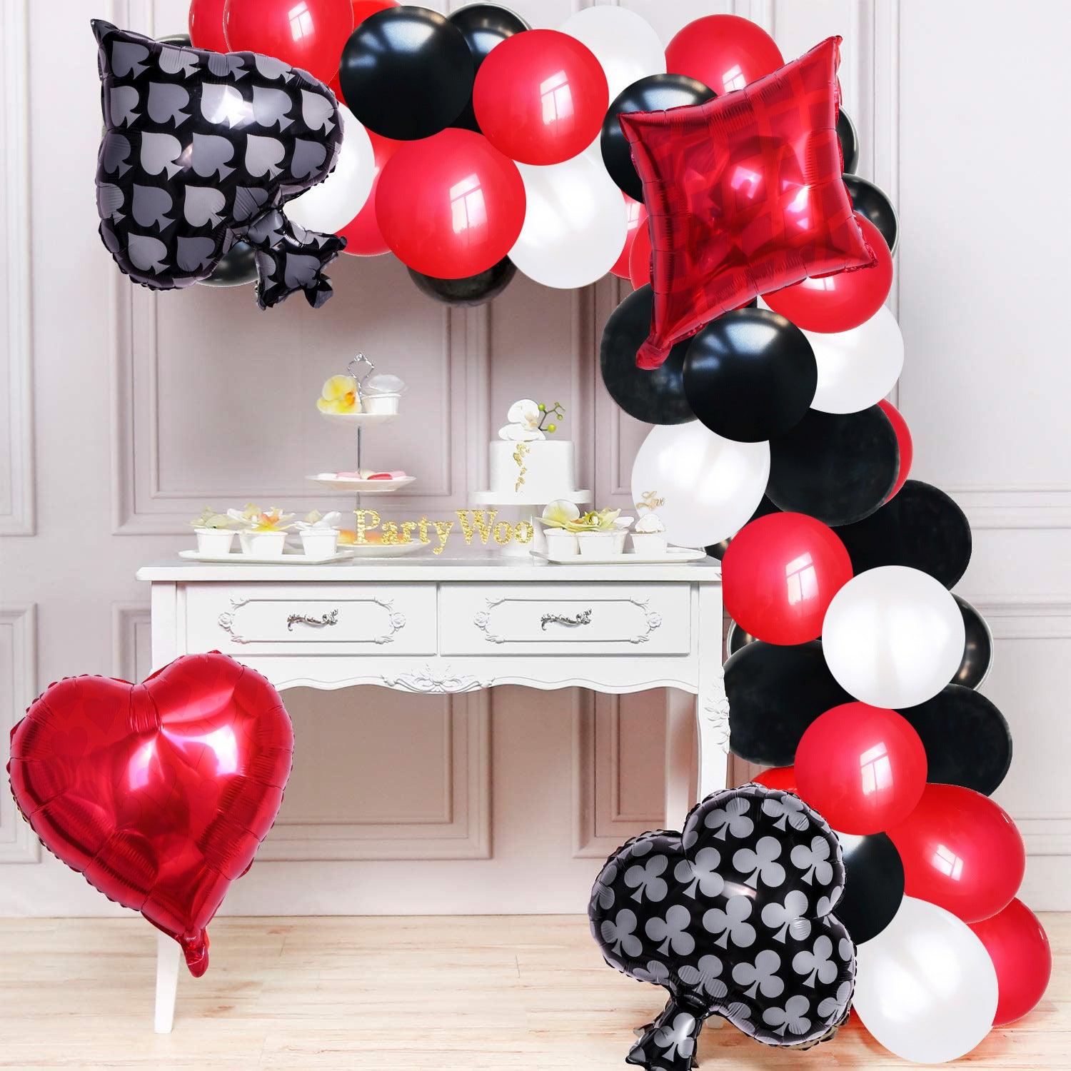 Balloon Party Decoration, Las Vegas Party Decoration, Playing Card Balloon Decoration Party Set - Nioor