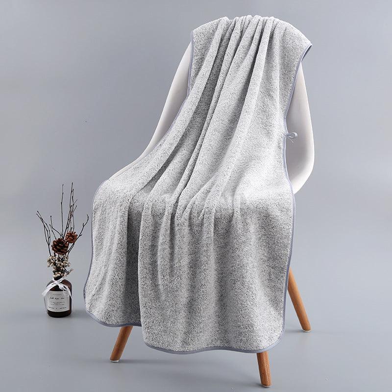 Bamboo charcoal solid color household bath towel for adults - Nioor