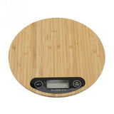 Bamboo Panel Electronic Kitchen Scale Big Round Baking Scale Gram Weight Scale - Nioor