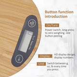 Bamboo Panel Electronic Kitchen Scale Big Round Baking Scale Gram Weight Scale - Nioor