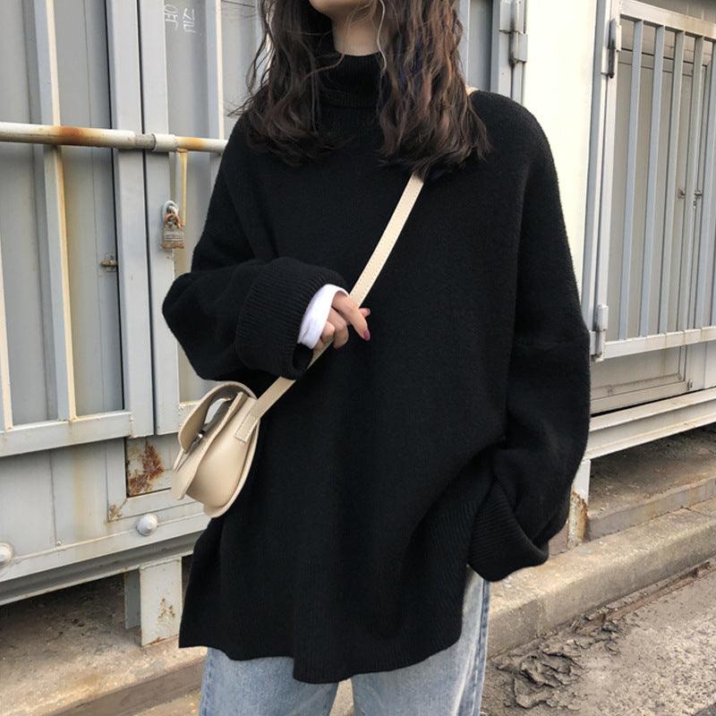 Basic Turtleneck Collar Sweater - Nioor