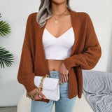 Batwing Long Sleeve Loose Cardigan Sweater Coat - Nioor