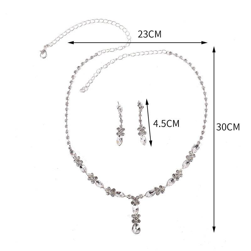 Zircon Necklace And Earrings Set - Nioor