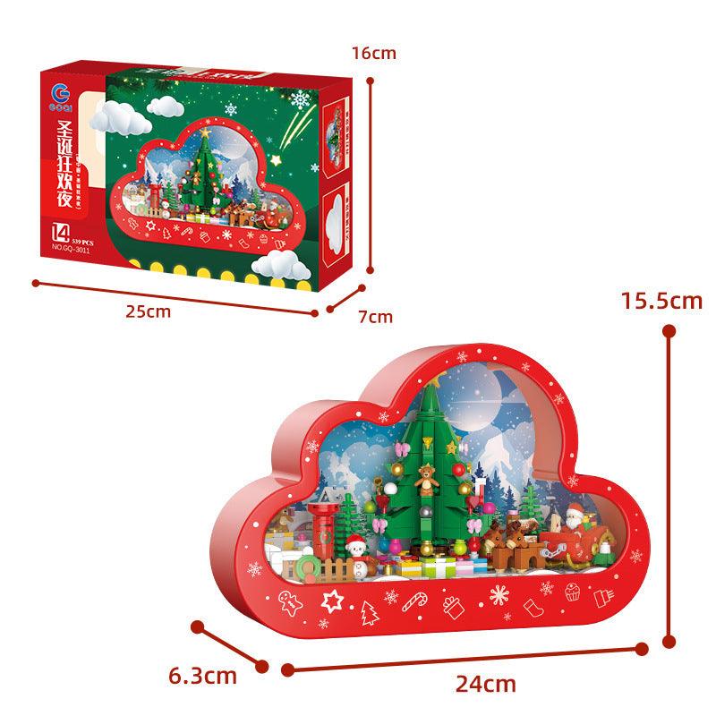 Christma New Style Assembled Building Block Toys Cloud Night Lamp Decorative Mirrors Frame LED Table Lights Creative Desk Bedroom Handmade Birthday Gifts - Nioor