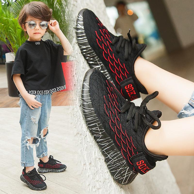 Children's Leisure Fish Scale Mesh Breathable Sneakers - Nioor