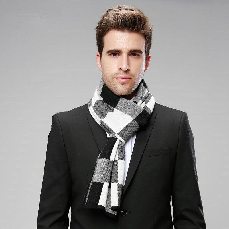 Classic And Fashionable British Checked Cashmere Scarf For Men's Warmth - Nioor