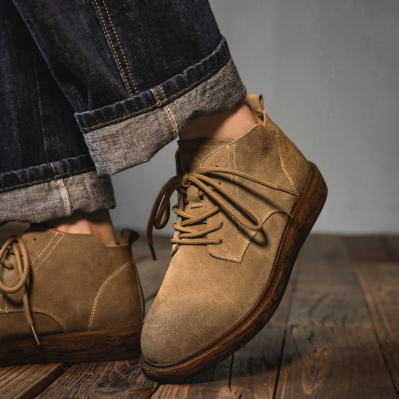 Vintage Versatile British Style Mid-Top Work Boots