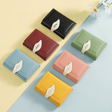 Fashion Folding Short Women's Creative Color Contrast Leaf Wallet