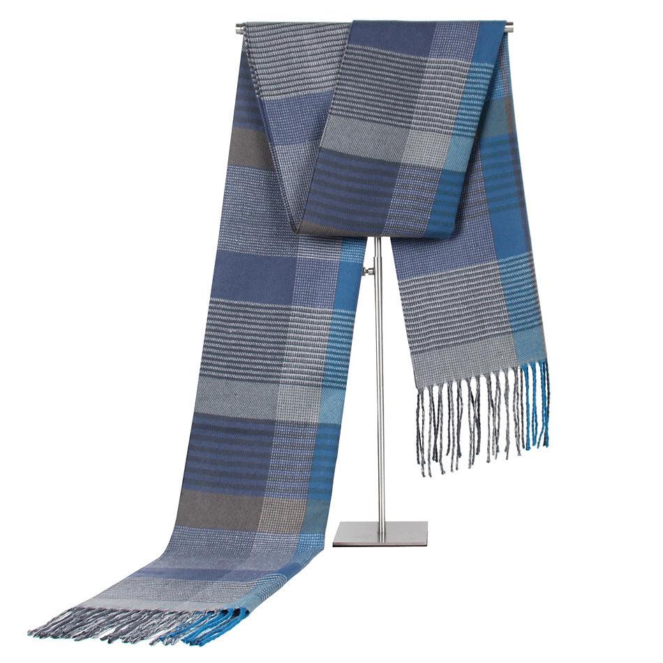 Autumn And Winter New Korean Style Plaid Middle-aged And Elderly Men's Scarf Cashmere-like Warm Scarf Gifts Promotional Products - Nioor