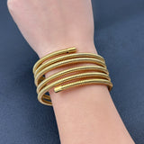 Ring Stainless Steel 18K Gold Plated Multi-layer Spring Bracelet