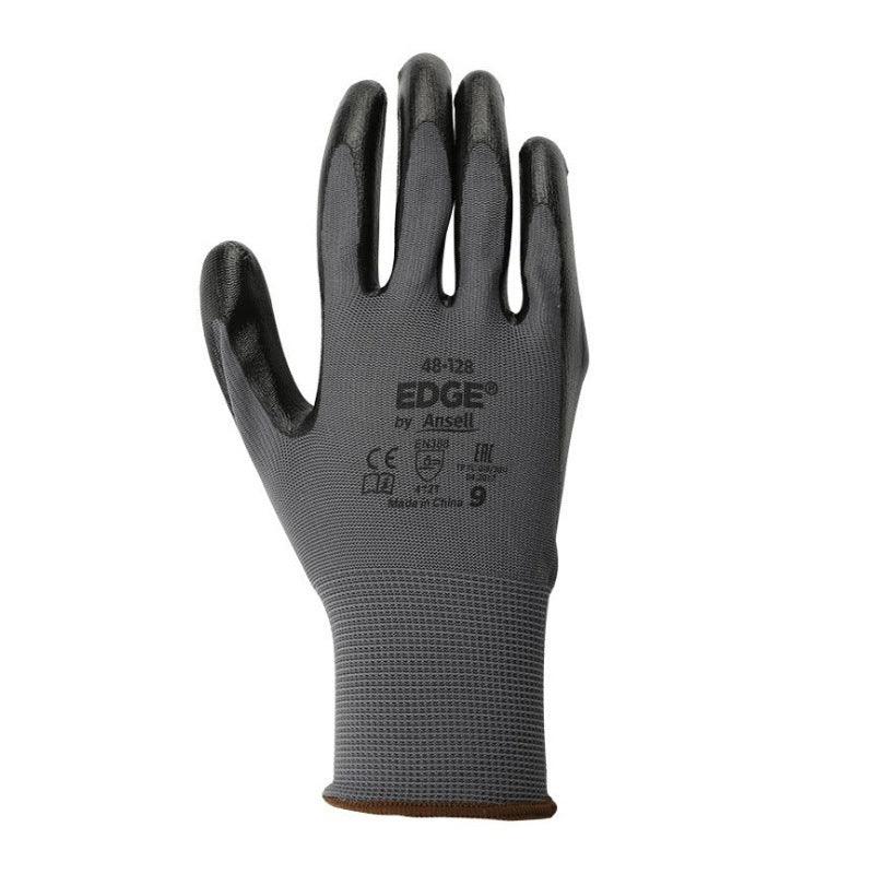 Gray Black Polyester Nitrile Palm Coated Labor Gloves Fine Operation - Nioor