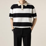 Business Striped Short-sleeved T-shirt Men - Nioor