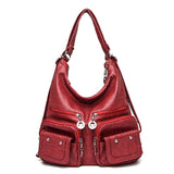 Women's Large Capacity Soft Leather Textured Shoulder Bag