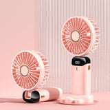 Usb Hand-held Fan Mini Portable Student Small Fan Digital Display Folding Aromatherapy Small Electric Fan - Nioor