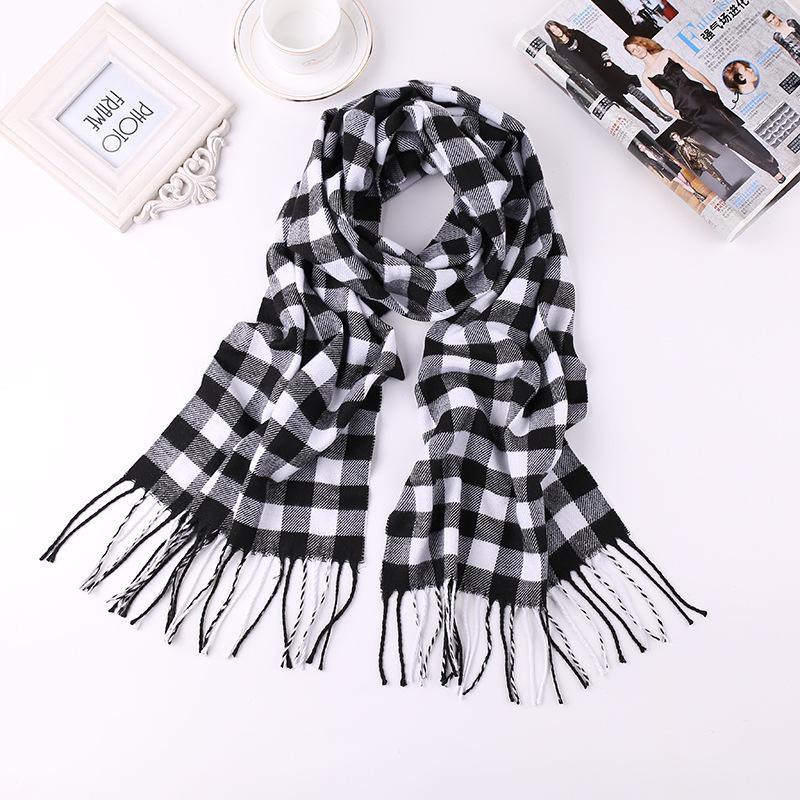 Men's Fashion English Plaid Faux Cashmere Scarf - Nioor