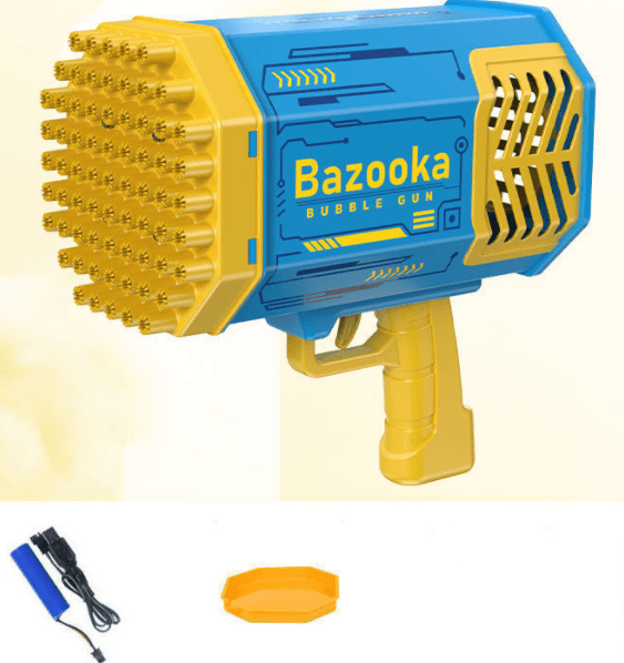 Bubble Gun Rocket 69 Holes Soap Bubbles Machine Gun Shape Automatic Blower With Light Toys For Kids Pomperos - Nioor