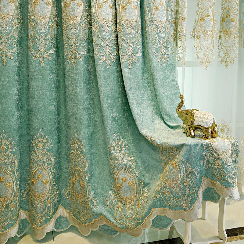 Bedroom Full Blackout Curtains Green New - Nioor