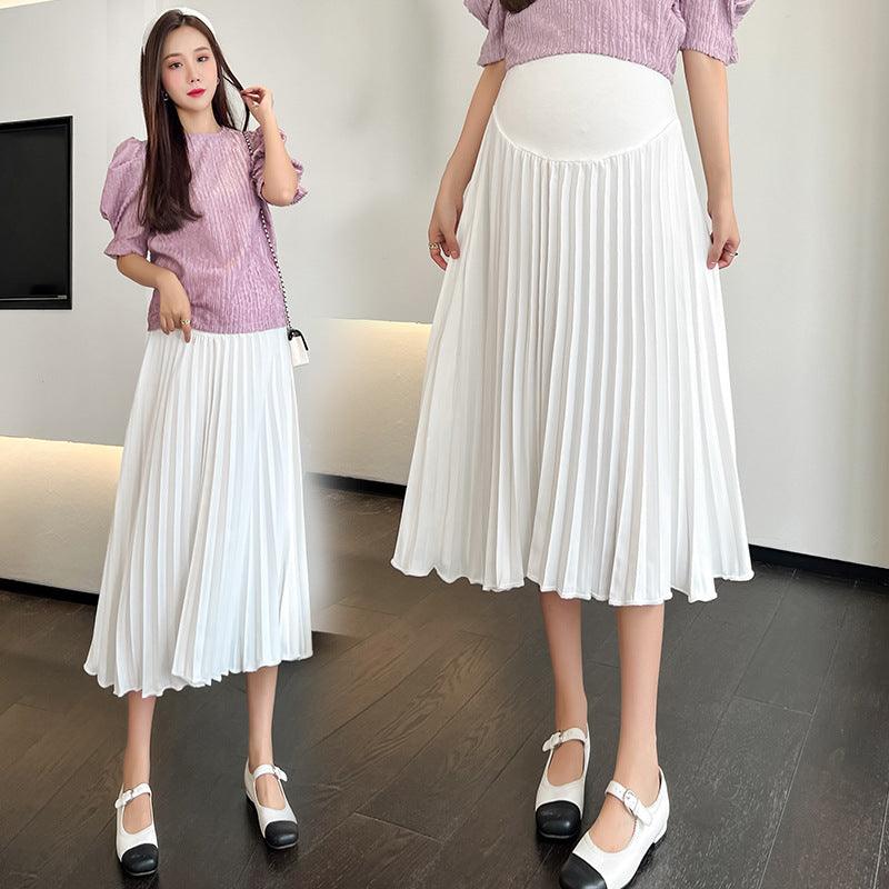 Pregnant Women's Summer Thin Pleated Pleated Skirt - Nioor