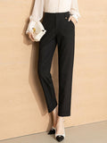 Women's High Waist Straight Leg Skinny Draped Western Pants - Nioor