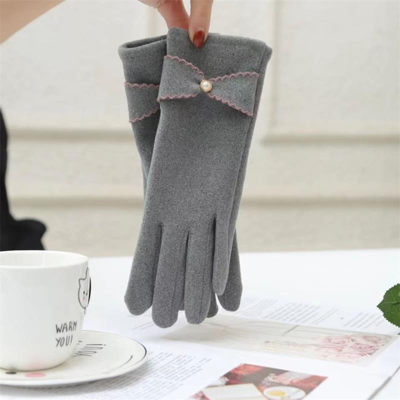 Deerskin Velvet Velvet Gloves Autumn And Winter Warm Essential Gloves Women's Riding Gloves - Nioor