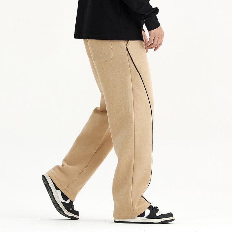 Fall-winter Velvet Warm Knit Sweater Straight Slacks - Nioor