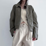 Loose Jacket Coat Women's Outer Leather Coat - Nioor