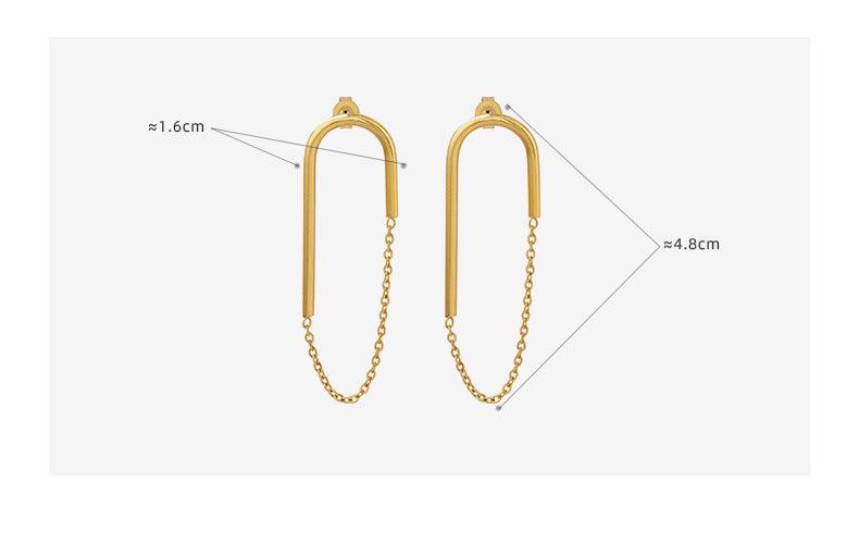 European And American Ins Style Chain U-shaped Ear Studs - Nioor