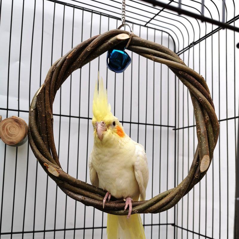 Bird Standing Frame Rattan Ring Chewing Toy Bird Cage - Nioor