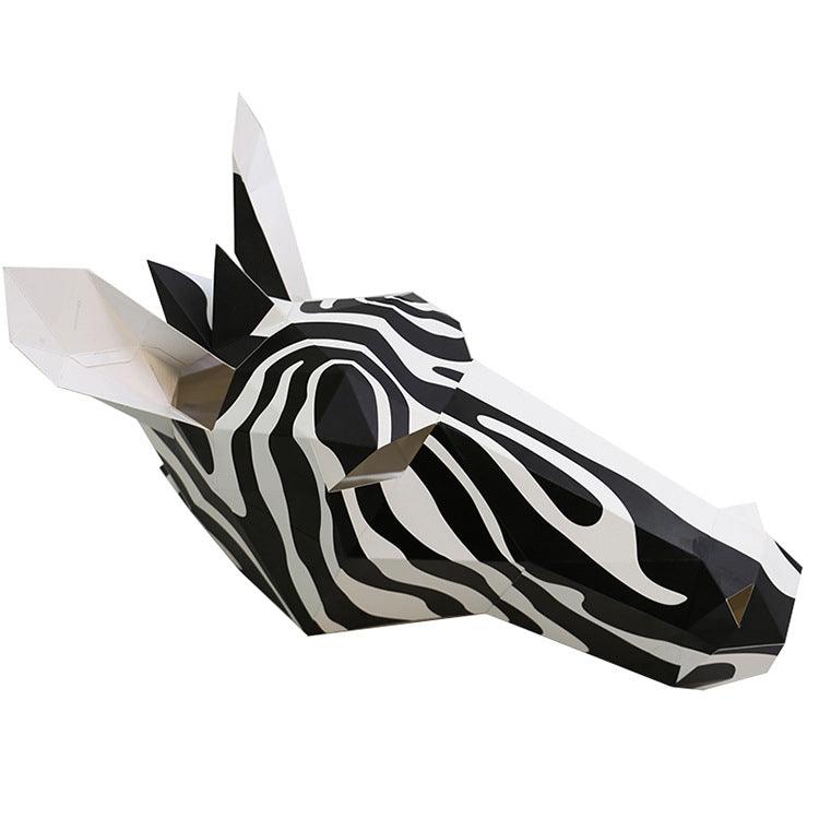 Black And White Horse Animal Origami Headgear Halloween Christmas - Nioor