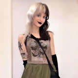 Black Lace Patchwork Sleeveless Top - Nioor