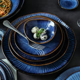Blue ceramic plate bowl - Nioor