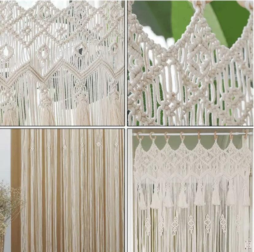 Bohemian Hand-Woven Tapestry Curtain Partition Bohemian Wedding Background Hanging Curtain Curtain Decoration - Nioor