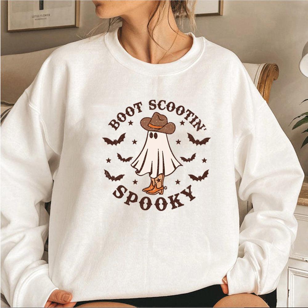 Boot Scootin Spooky Sweatshirt Halloween Hoodie Cowboy Ghost - Nioor