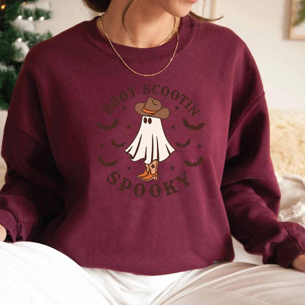 Boot Scootin Spooky Sweatshirt Halloween Hoodie Cowboy Ghost - Nioor