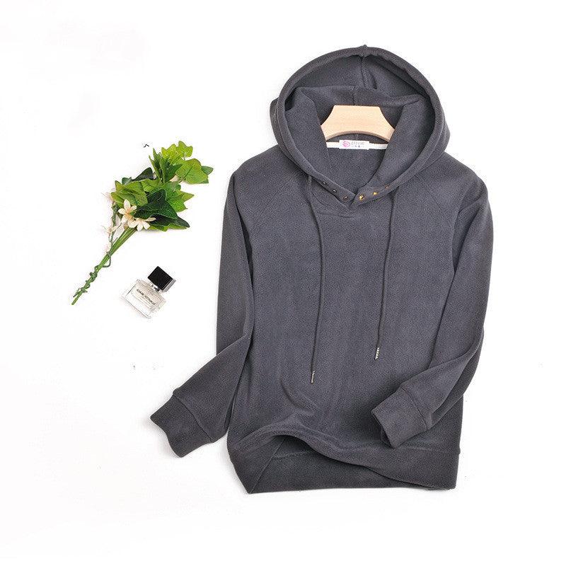 Breasted Drawstring Hoodie With Loose Fit - Nioor