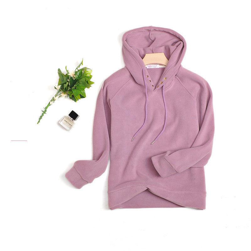 Breasted Drawstring Hoodie With Loose Fit - Nioor