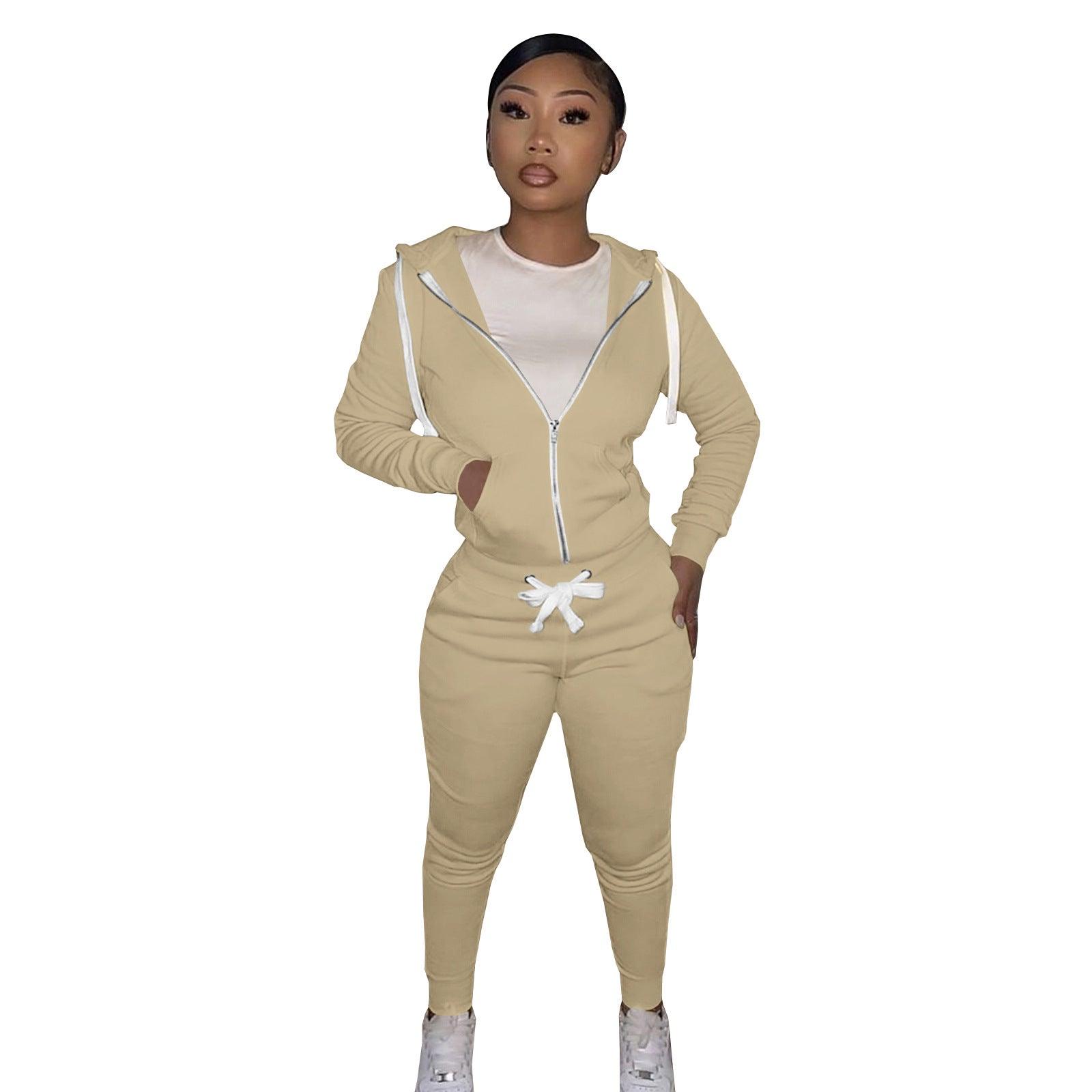 Brushed Hoody Sports Casual Two-piece Suit Suit - Nioor