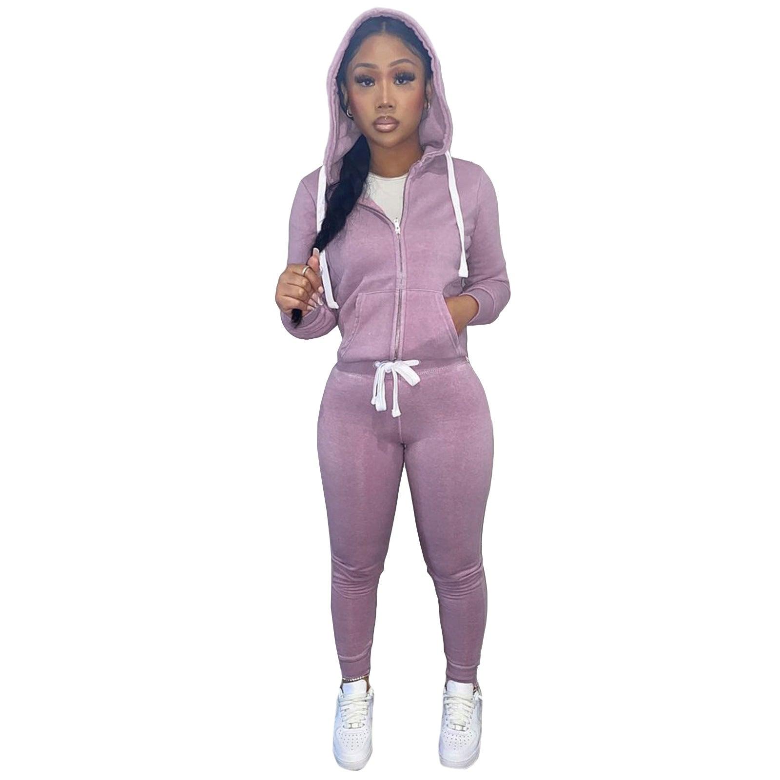 Brushed Hoody Sports Casual Two-piece Suit Suit - Nioor