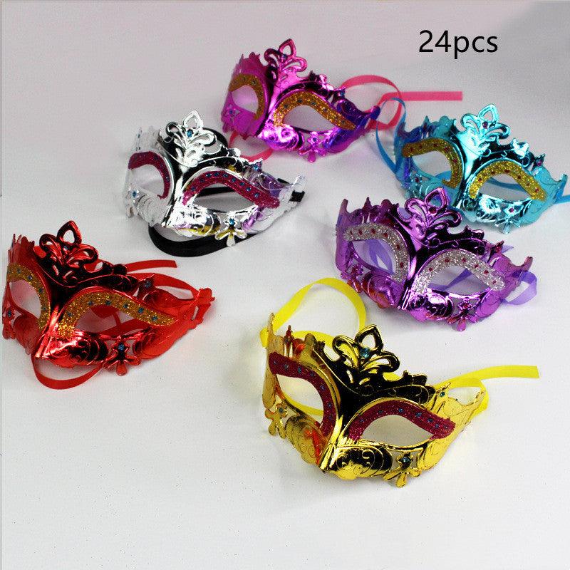 Butterfly Dance Mask Cartoon Folding Fan Feather Prom Male And Female Half Face - Nioor