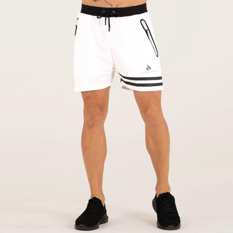 Quick-drying Slim Fit Running Unilateral Striped Sports Shorts Men - Nioor