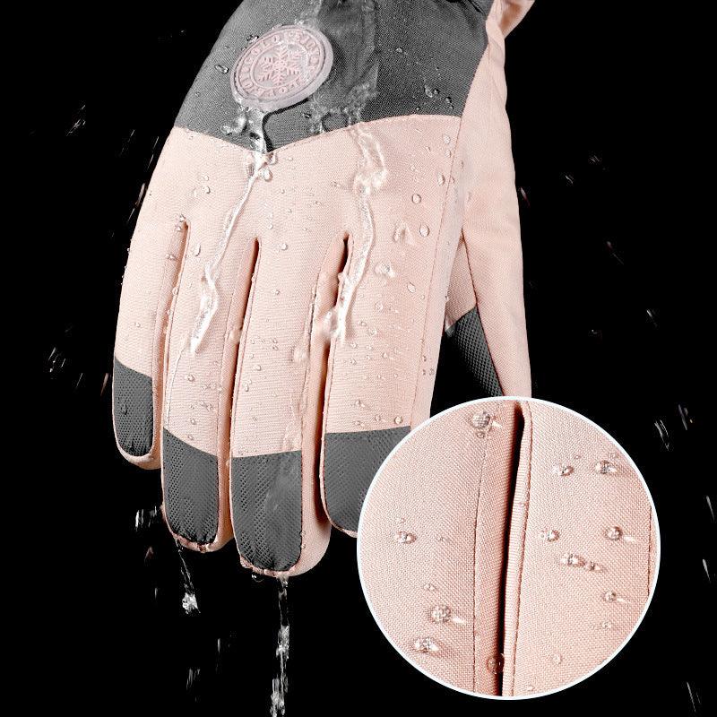 Snowflake Cartoon Print Gloves Winter Touchscreen Waterproof Windproof Warm Gloves For Cycling Fishing Skiing - Nioor