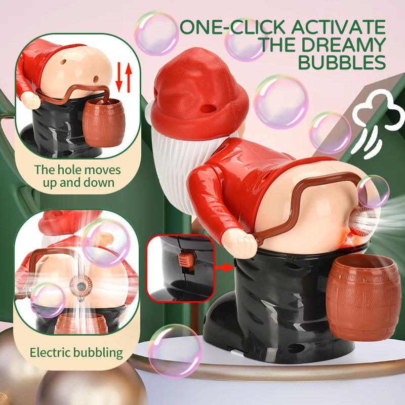 Electric Santa Claus Bubbles Machine Blowing Bubbles Music Light Entertainment Toy Prank Funny Ornament Christmas Gifts Christmas Decorations - Nioor